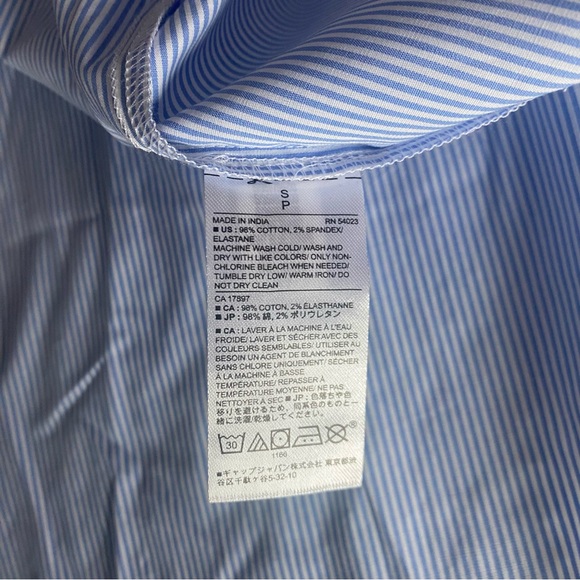 Banana Republic boyfriend tunic Blue Striped Dress Shirt NWT Small - Picture 4 of 8